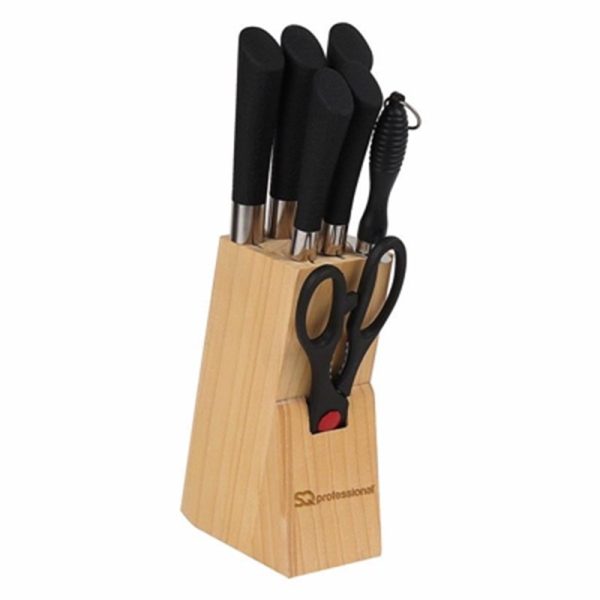 S/S KITCHEN 8PC KNIFE SET BLACK