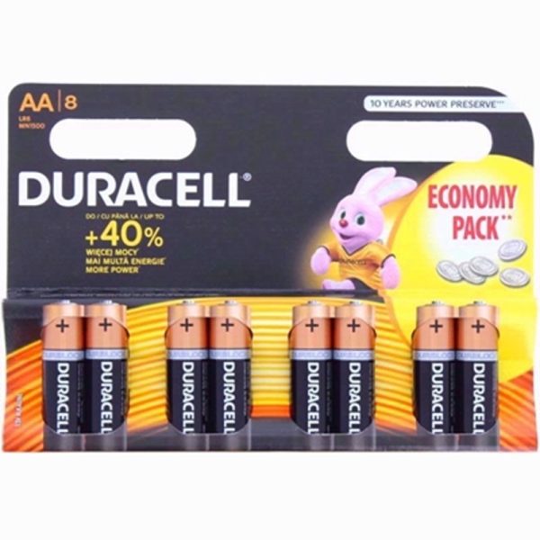 DURACELL BATTERIES BASE PACK OF 8 AA