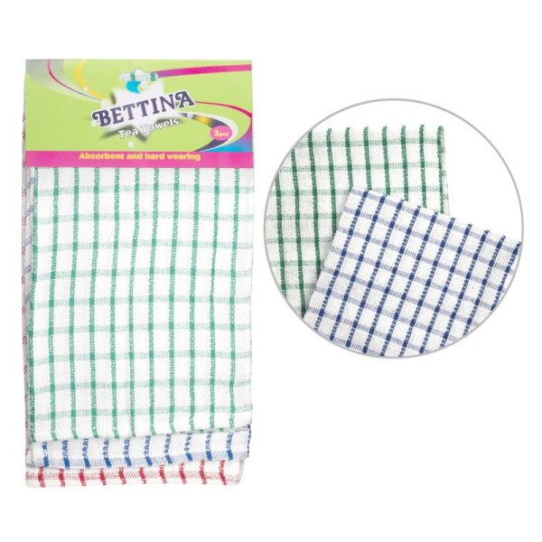 BETTINA TEA TOWEL COTTON PACK OF 3