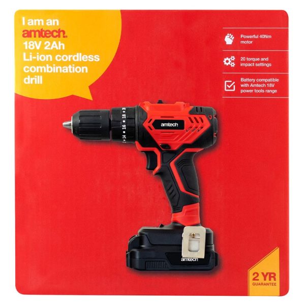 AMTECH CORDLESS COBI DRILL 18V 2AH