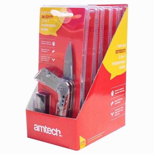 AMTECH KNIFE TRADESMAN W/BLADES 2 IN 1