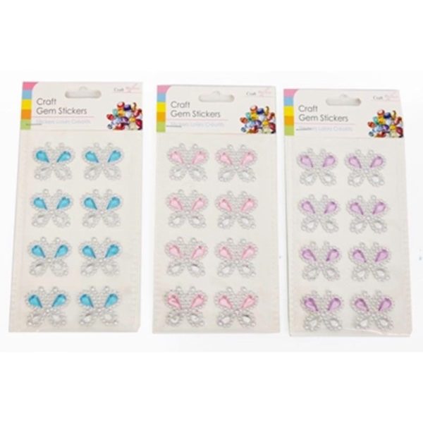 GEM STICKERS BUTTERFLY 8PC