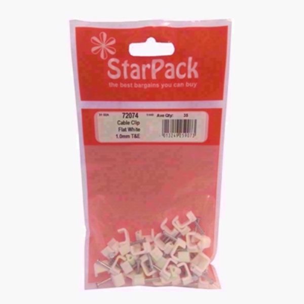 STARPACK CABLE CLIP WHITE 1.0MM