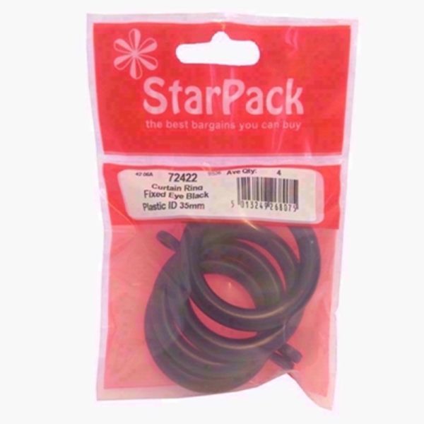 STARPACK CURTAIN RING EYE BLACK 35MM