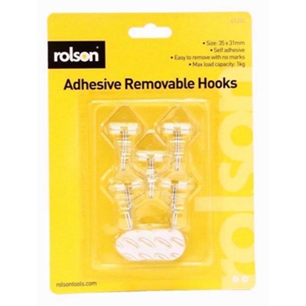 ROLSON REMOVE ADHESIVE METAL HOOKS 5PCE