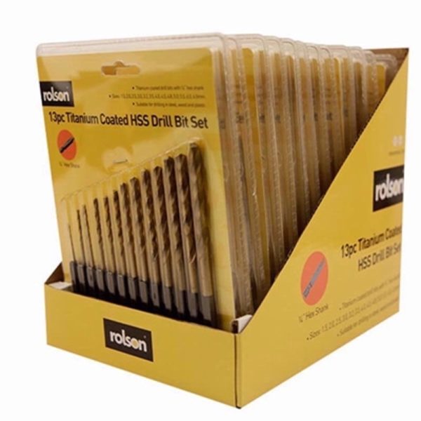 ROLSON TITANIUM HSS DRILLS 13PCE