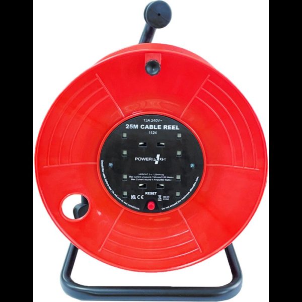 POWERPLUS 4 GANG 25M EXTENSION REEL 13AMP