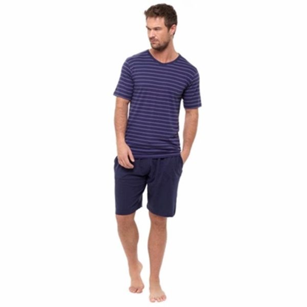 MENS TSHIRT & JERSEY SHORTS SET STRIPED ASSTD