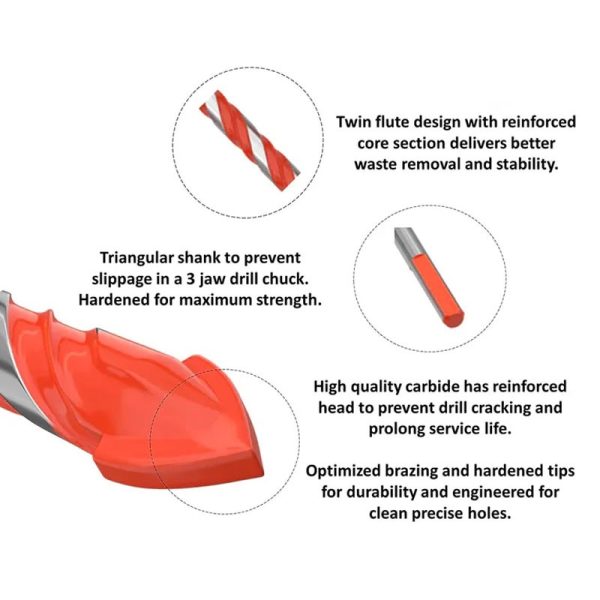 DEKTON MULTI MATERIAL TILE DRILL BIT SET 5-10 MM