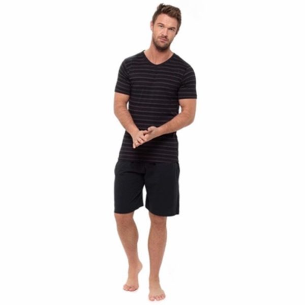 MENS TSHIRT & JERSEY SHORTS SET STRIPED ASSTD