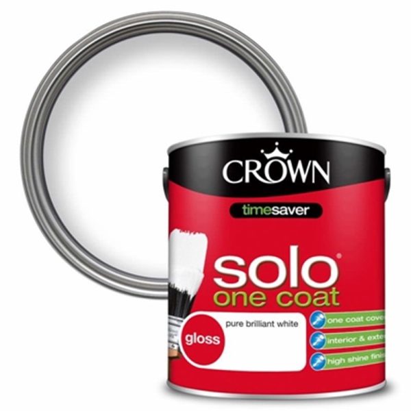 CROWN PAINTS SOLO GLOSS WHT 2.5LT