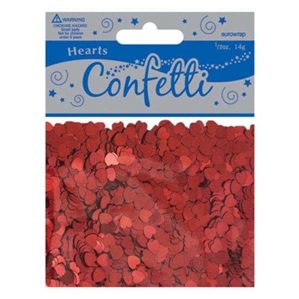 EUROWRAP CONFETTI HEARTS RED