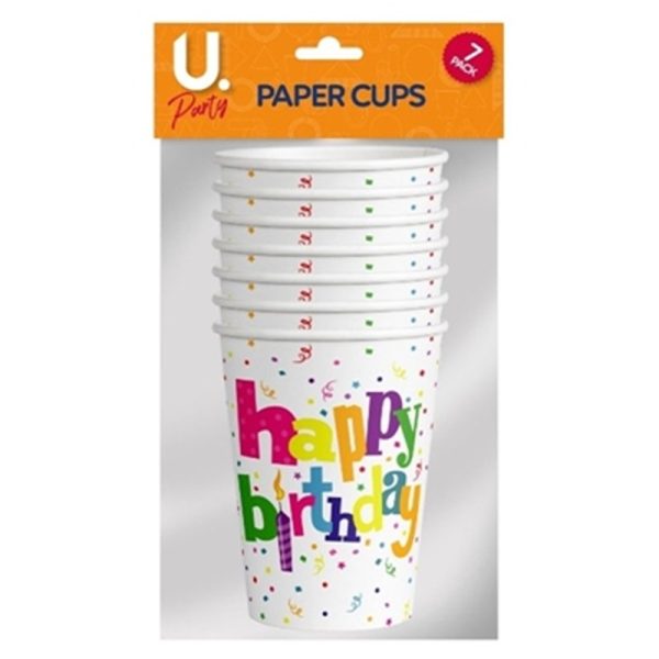 HAPPY BIRTHDAY CUPS PACK OF 7