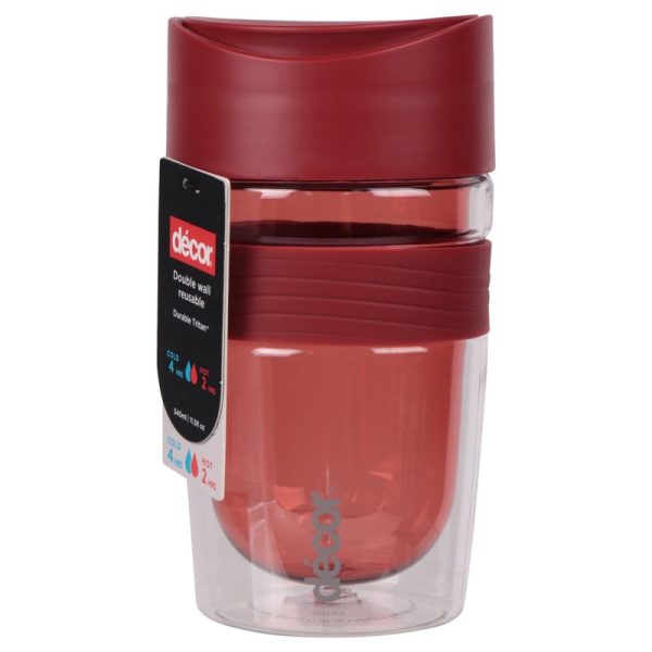 TRAVEL CUP DOUBLE WALL TRITAN 340ML RED