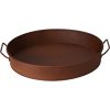 METAL TRAY WITH HANDLES BROWN