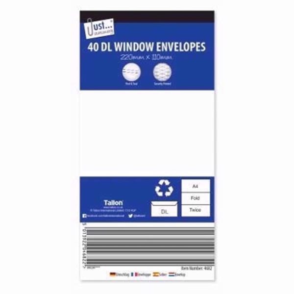 JUST STATIONERY ENVELOPE WINDOW PEAL AND S 40