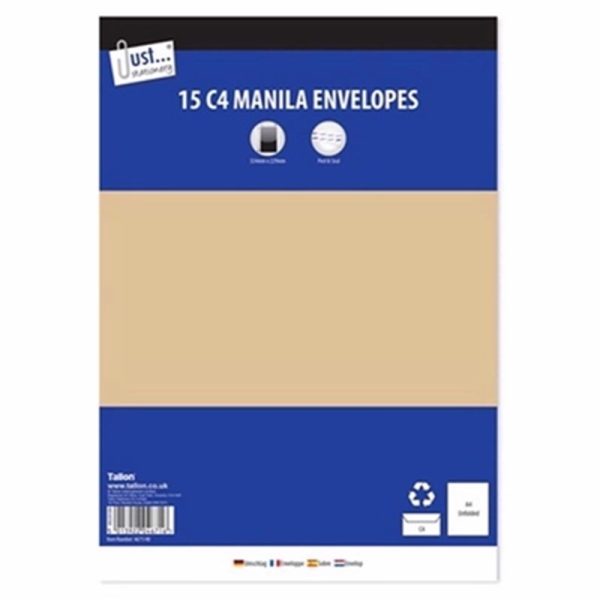 MANILLA C4 PEELAND SEAL ENVELOPES 80GSM 15