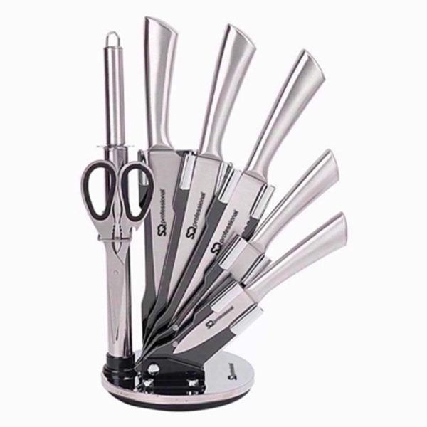 S/S KITCHEN 8PC KNIFE SET SILVER