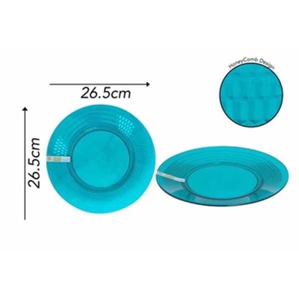 HONEYCOMB PLATE LARGE TEAL 26.5CM