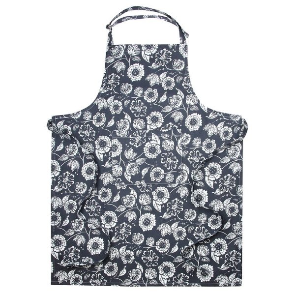 APOLLO APRON COTTON FLORAL GREY 70X85