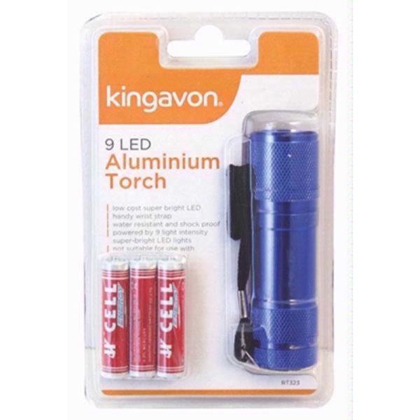 KINGAVON 9 LED ALUMINIUM TORCH