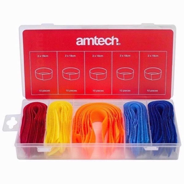 AMTECH CABLE TIDY 50PC ASSORTED