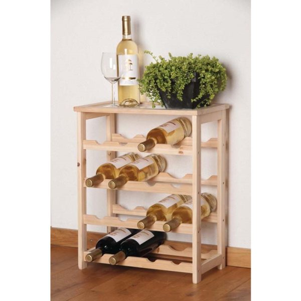 WINE RAC WOOD 16 BOTTLES