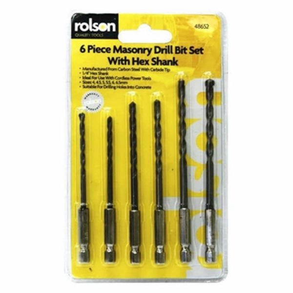 ROLSON MASONRY DRILL BIT SET 6PC