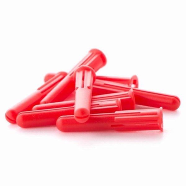 MAXIFIX RED PLASTIC WALL PLUGS 6MM 100PC