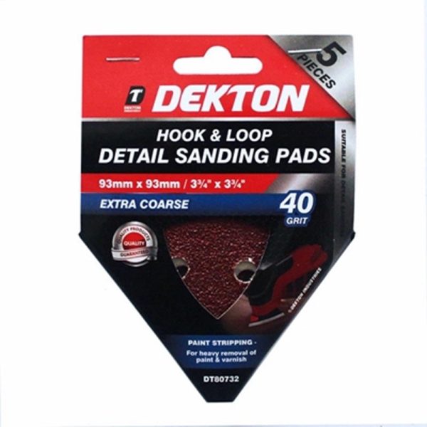 DEKTON HOOK /LOOP DETAIL SANDING PADS 5PC