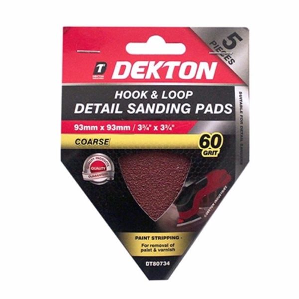 DEKTON HOOK /LOOP DETAIL SANDING PADS 5PC