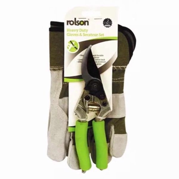 ROLSON GARDEN GLOVE & SECATEUR SET