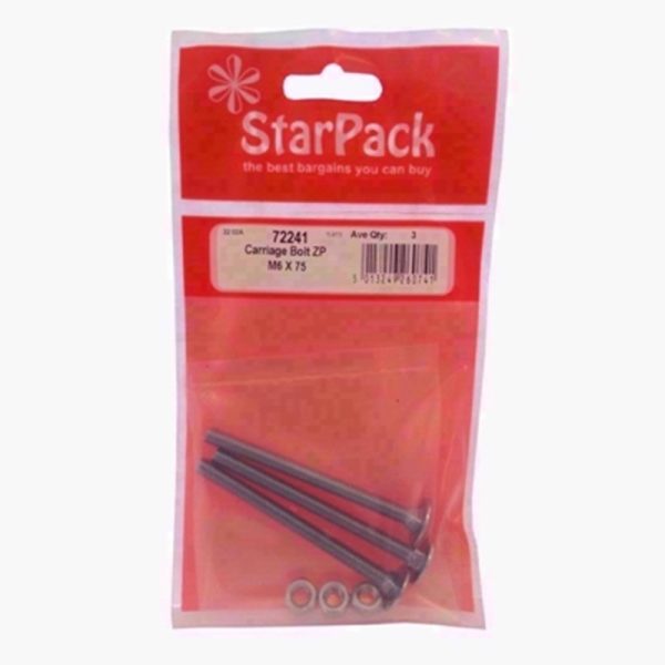 STARPACK BOLT AND NUT M6 X75