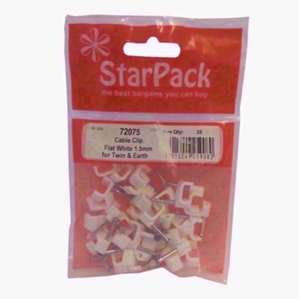 STARPACK CABLE CLIP WHITE 1.5MM