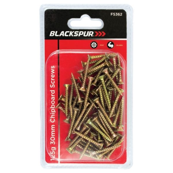 BLACKSPUR CHIPBOARD SCREWS 125G 30MM