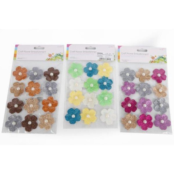 SIL 9 GLITTER FLOWER EMBELISH