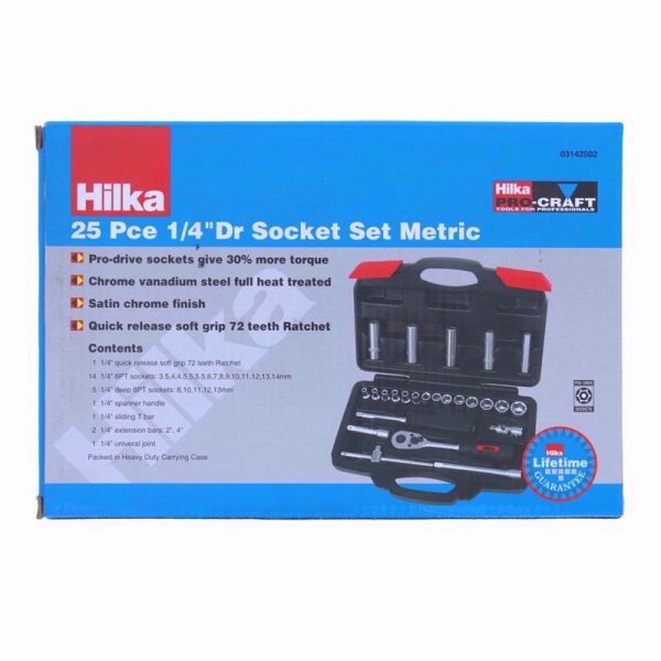 HILKA DRIVE SOCKET SET 25PC 1/4