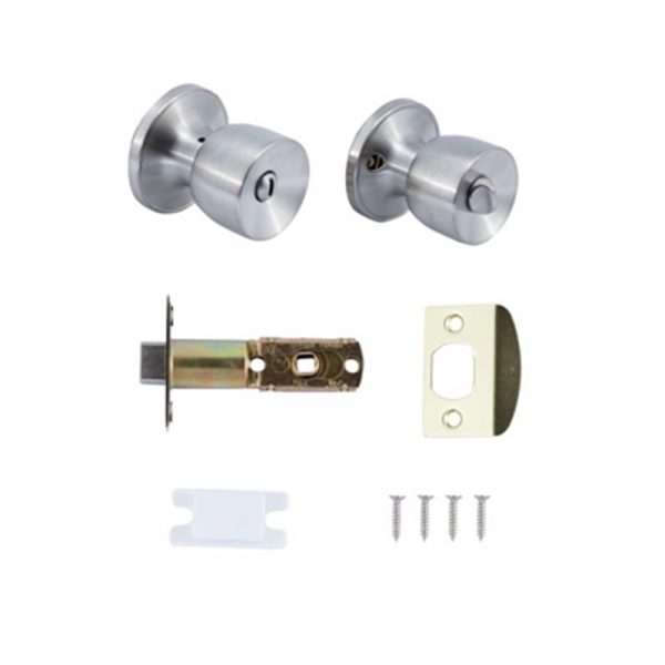 YALE BATHROOM KNOB SET NICKEL