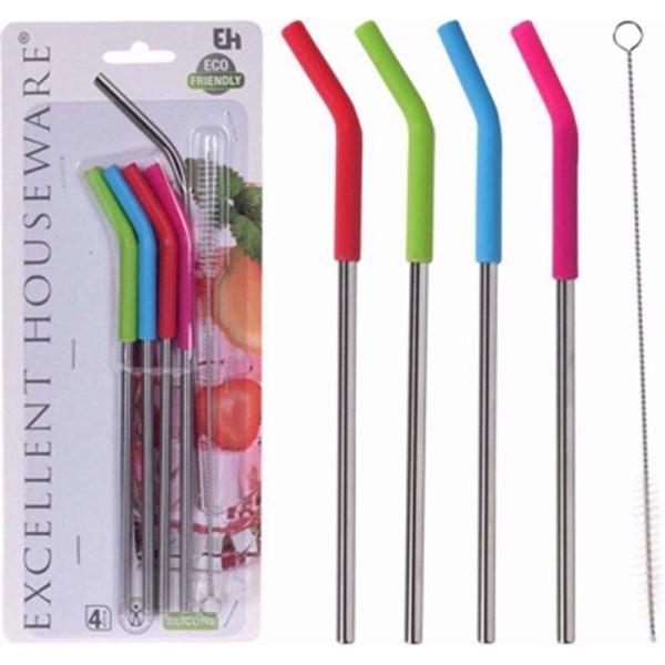 DRINKING STRAWS SET 4PCS