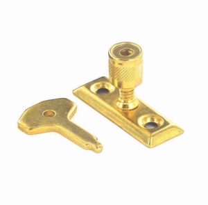 SECURIT WINDOW STAY LOCK-BRASSED
