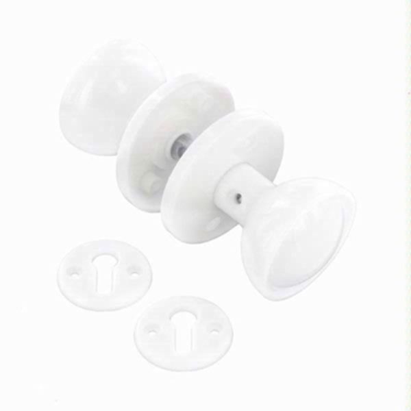 SECURIT PLASTIC MORTICE KNOB SET - WHITE