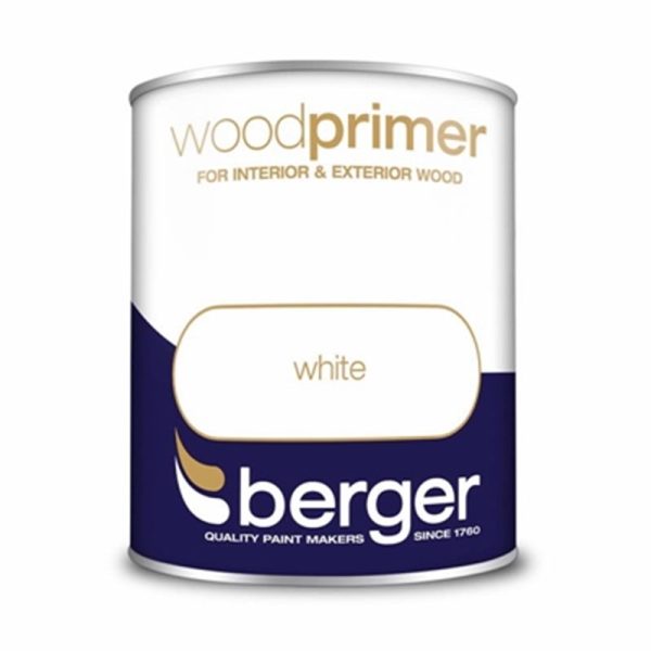 BERGER WOOD PRIMER 750ML WHITE