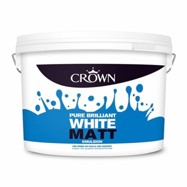 CROWN MATT EMULSION WHITE 10 LITRE