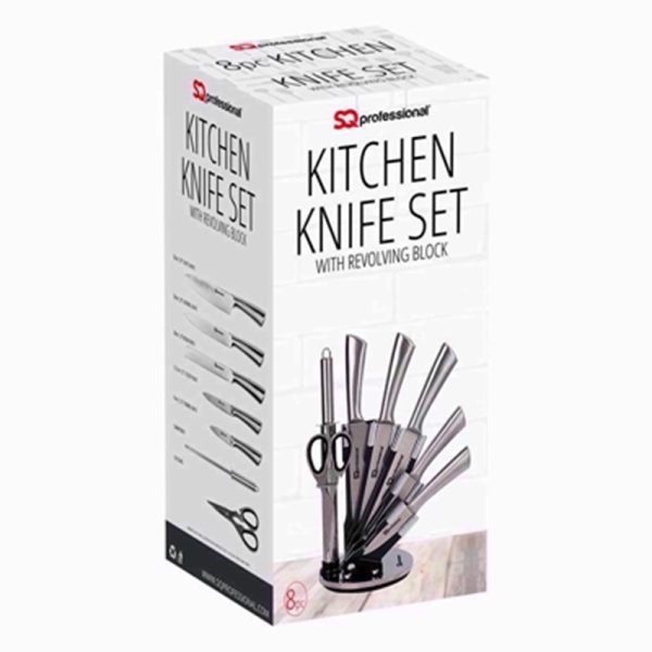 S/S KITCHEN 8PC KNIFE SET SILVER