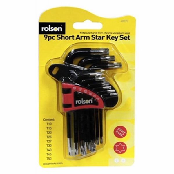 ROLSON STAR KEY SET SHORT ARM 9PCE