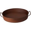 METAL TRAY WITH HANDLES BROWN