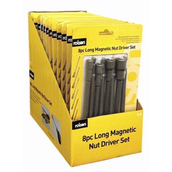 ROLSON LONG MAGNETIC NUT 8PC DRIVER SET