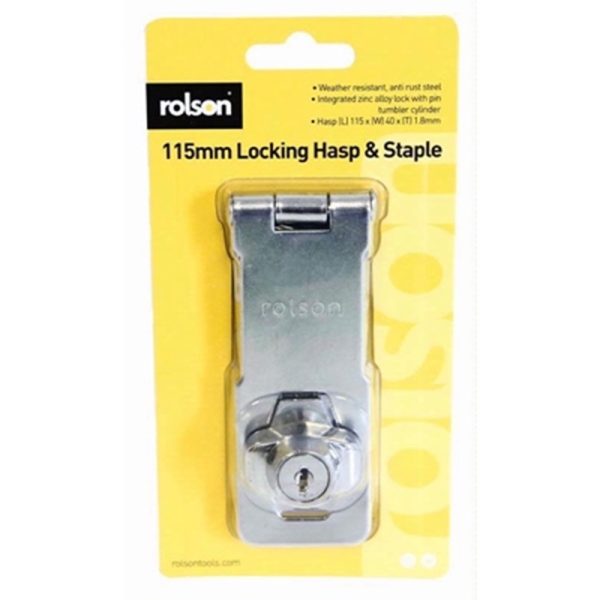 ROLSON SELF LOCKING HASP LOCK 115X40MM