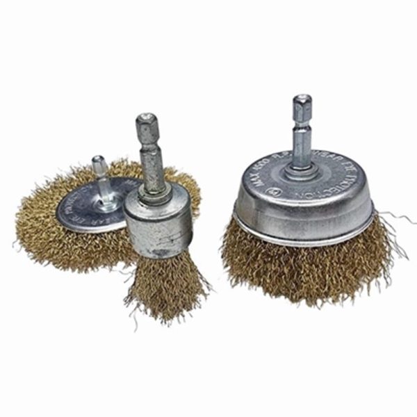 ROLSON HEX SHANK WIRE BRUSH 3PC SET