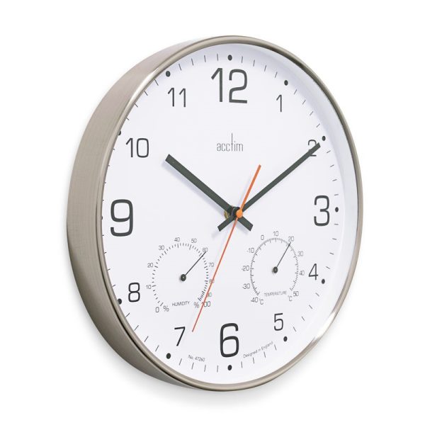 ACCTIM KOMFORT CLOCK BRUSHED STEEL